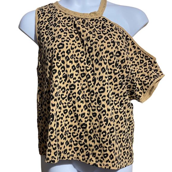POL Tops - POL one shoulder leopard print top with exposed zipper - Medium
